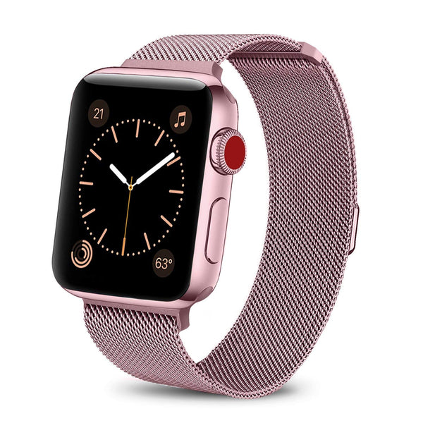 Stainless Steel Mesh Milanese Loop Compatible for Apple Watch Band with Case 42mm, Adjustable Magnetic Closure Replacement Wristband iWatch Band for Apple Watch Series 3 2 1 - Rose Gold