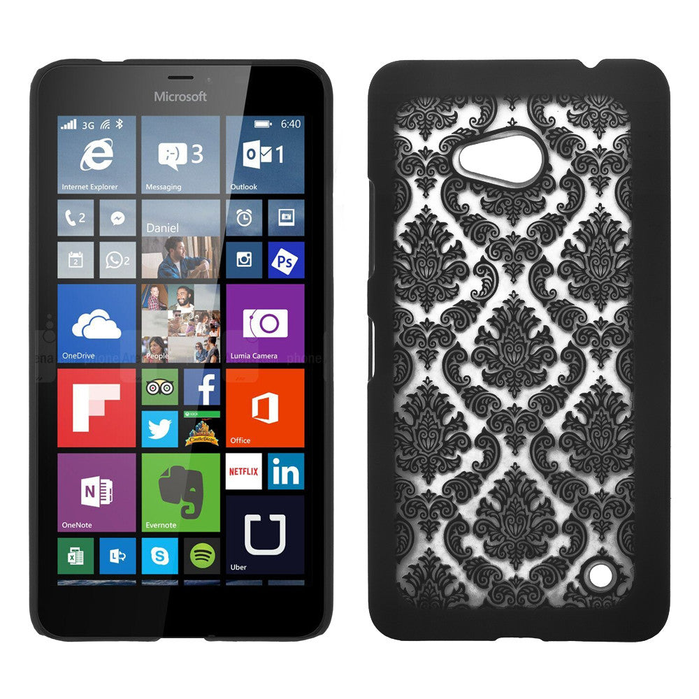 Microsoft Lumia 640 Damask-Black- www.coverlabusa.com