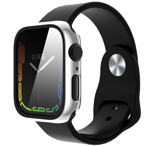 Apple Watch iWatch Series 7 Case With Tempered Glass Shockproof Full Cover - 41mm - Silver - www.coverlabusa.com