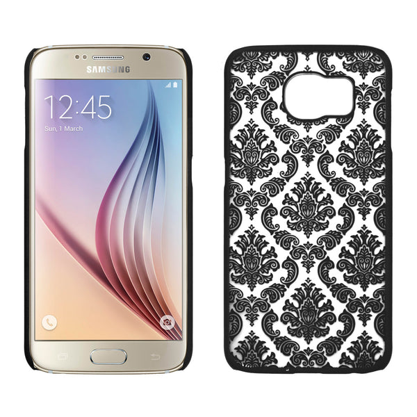 S6 case - black damask vintage case - coverlabusa.com