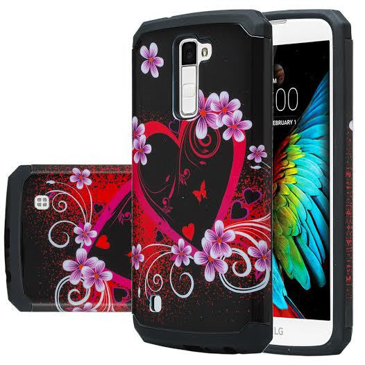 LG K8, LG Escape 3 hybrid case - heart butterflies - www.coverlabusa.com