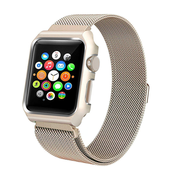 Apple iWatch Band Stainless Steel Mesh Milanese Loop - 38mm - Gold - www.coverlabusa.com