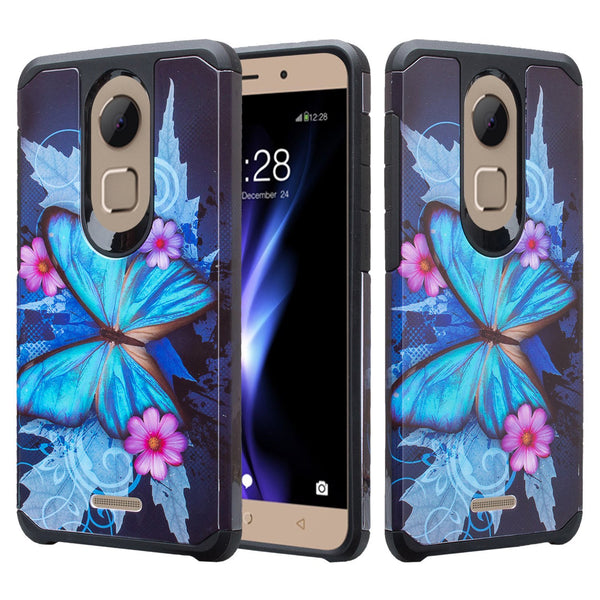 tmobile revvl plus, coolpad revvl plus case cover - blue butterfly - www.coverlabusa.com