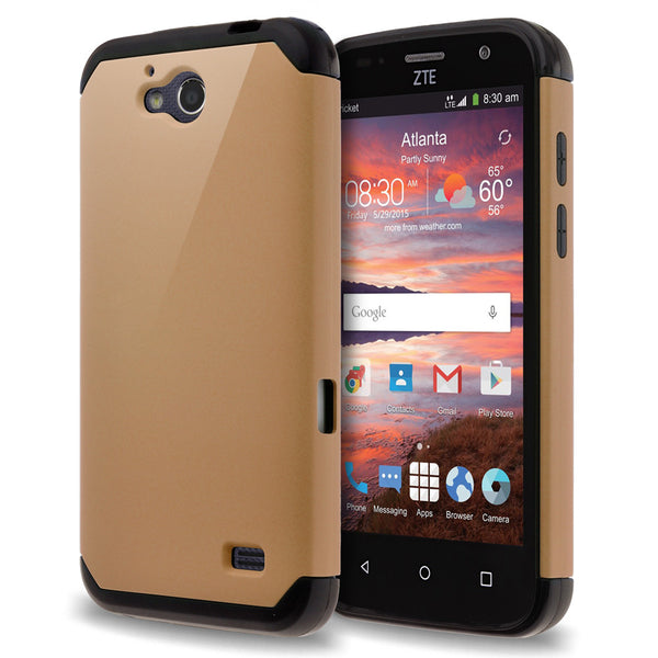 ZTE Overture2 Slim Hybrid Dual Layer Case - Gold - www.coverlabusa.com