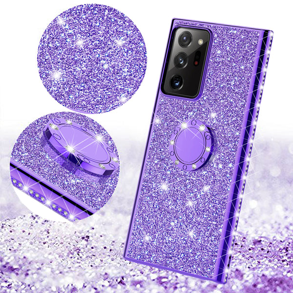 samsung galaxy a51 5g glitter bling fashion case - purple - www.coverlabusa.com