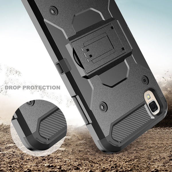 LG Tribute HD Case, Hybrid Holster Case [Kickstand] Belt Clip for LG Tribute HD - Black WWW.COVERLABUSA.COM