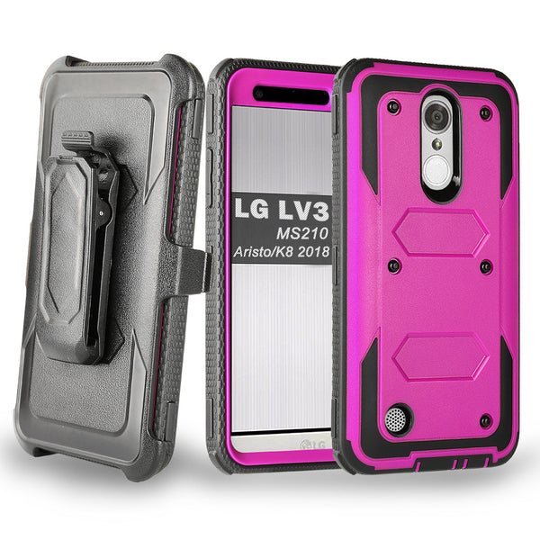 LG ARISTO holster case with screen protector - purple - www.coverlabusa.com