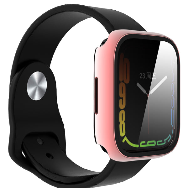 Apple Watch iWatch Series 7 Case With Tempered Glass Shockproof Full Cover - 45mm - Pink - www.coverlabusa.com