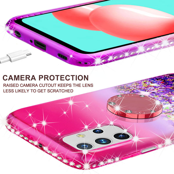 glitter phone case for samsung galaxy a32 5G - hot pink/purple gradient - www.coverlabusa.com