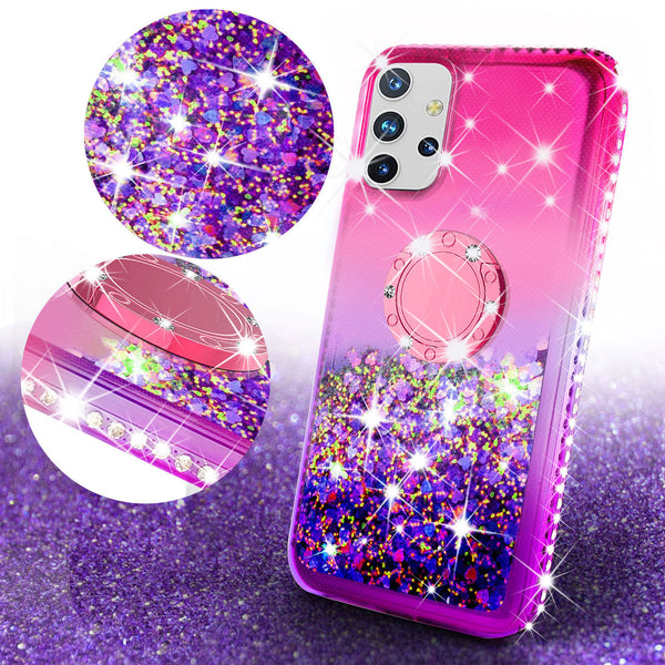 glitter phone case for samsung galaxy a02s - hot pink/purple gradient - www.coverlabusa.com