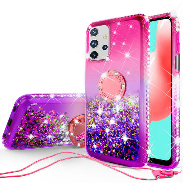 glitter phone case for samsung galaxy a32 5G - hot pink/purple gradient - www.coverlabusa.com