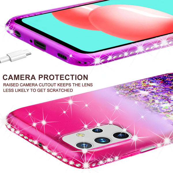 glitter phone case for samsung galaxy a02s - hot pink/purple gradient - www.coverlabusa.com