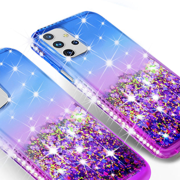 glitter phone case for samsung galaxy a02s - blue/purple gradient - www.coverlabusa.com