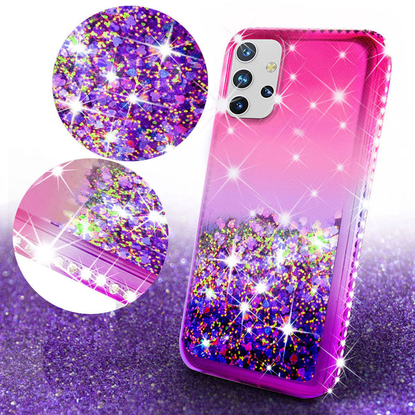 glitter phone case for samsung galaxy a02s - hot pink/purple gradient - www.coverlabusa.com