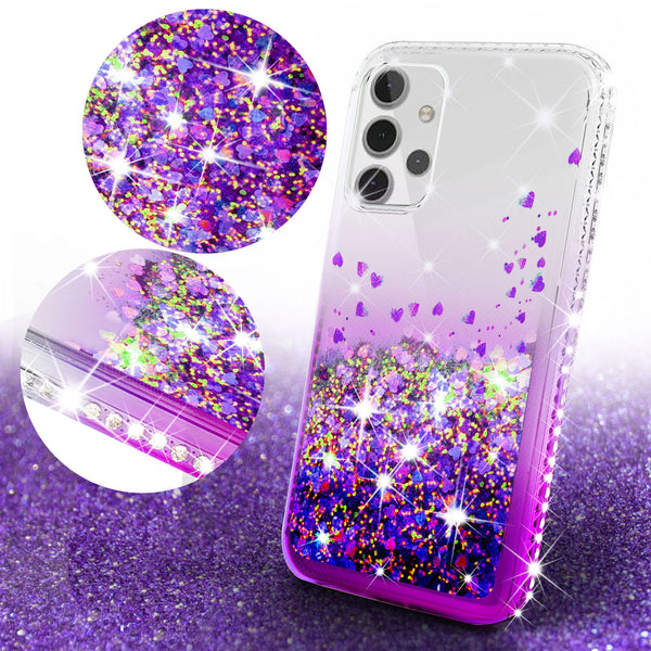 clear liquid phone case for samsung galaxy a32 5g - purple - www.coverlabusa.com