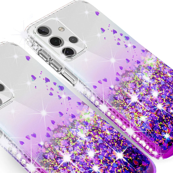 clear liquid phone case for samsung galaxy a32 5g - purple - www.coverlabusa.com