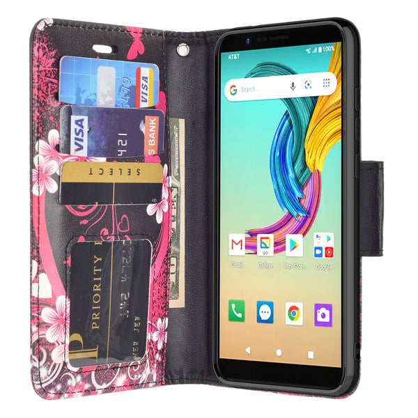 at&t fusion z/motivate wallet case - rainbow flower - www.coverlabusa.com