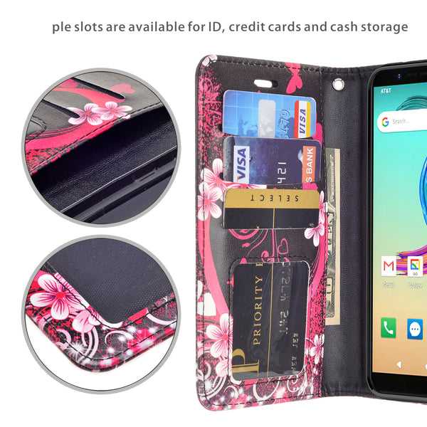 at&t fusion z/motivate wallet case - rainbow flower - www.coverlabusa.com