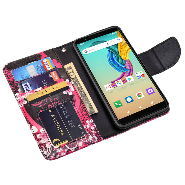 at&t fusion z/motivate wallet case - rainbow flower - www.coverlabusa.com