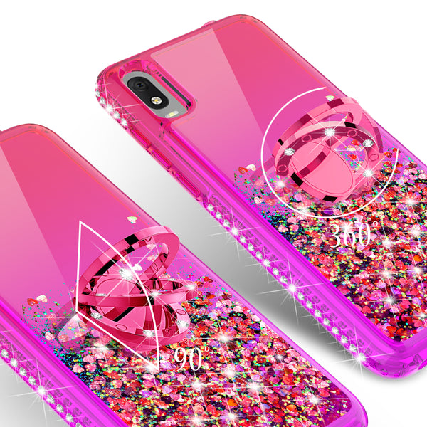 glitter phone case for alcatel jitterbug smart 3 - hot pink/purple gradient - www.coverlabusa.com