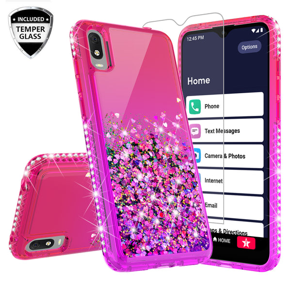 glitter phone case for alcatel jitterbut smart 3 - hot pink/purple gradient - www.coverlabusa.com