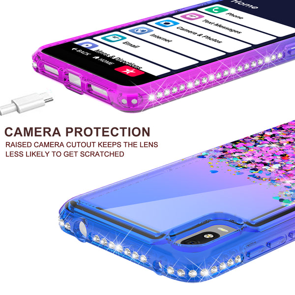 glitter phone case for alcatel jitterbut smart 3 - blue/purple gradient - www.coverlabusa.com