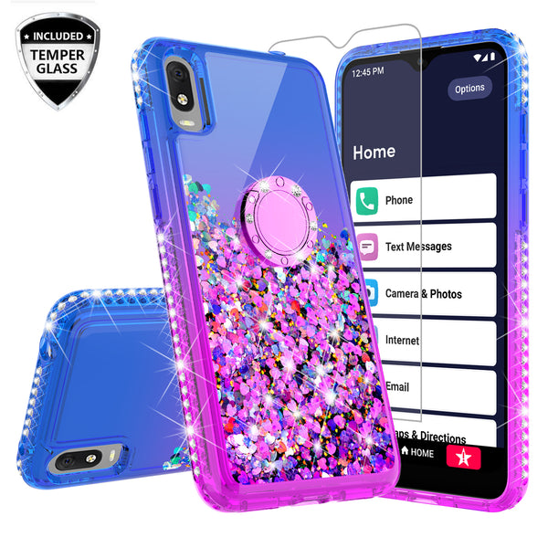 glitter phone case for alcatel jitterbug smart 3 - blue/purple gradient - www.coverlabusa.com