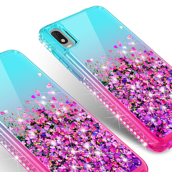 glitter phone case for alcatel jitterbut smart 3 - teal/pink gradient - www.coverlabusa.com