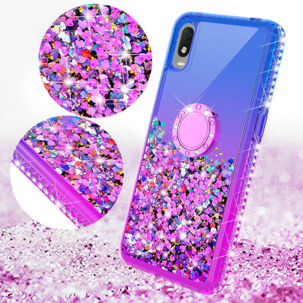 glitter phone case for alcatel jitterbug smart 3 - blue/purple gradient - www.coverlabusa.com