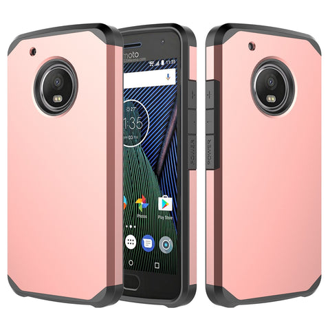 For Motorola Moto G52 4G Built-in Adjustable Kickstand Case Soft TPU Hard  PC Back Anti-shock Mobile Phone Cover - Rose Gold Wholesale
