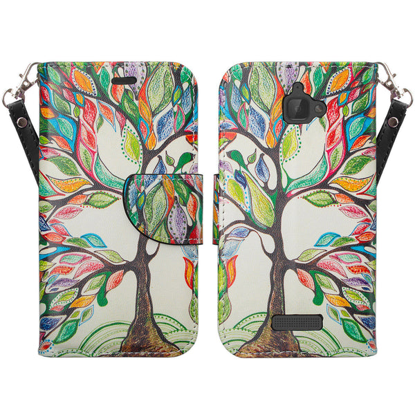 coolpad catalyst wallet case - colorful tree - www.coverlabusa.com