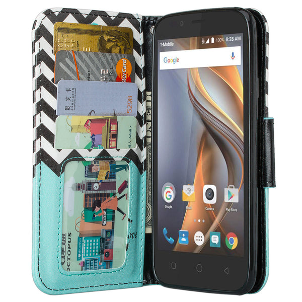 coolpad catalyst wallet case - teal anchor - www.coverlabusa.com