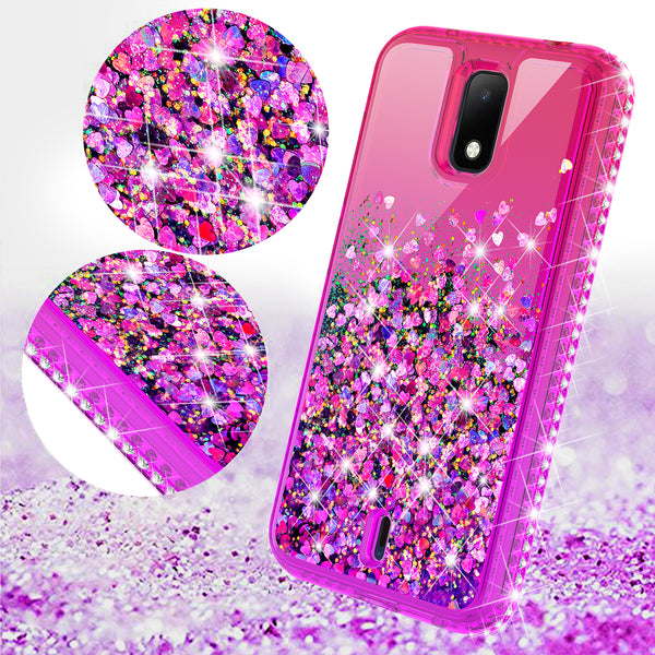 glitter phone case for cricket debut - hot pink/purple gradient - www.coverlabusa.com