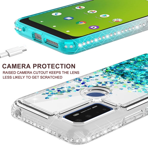 clear liquid phone case for cricket dream 5g - teal - www.coverlabusa.com