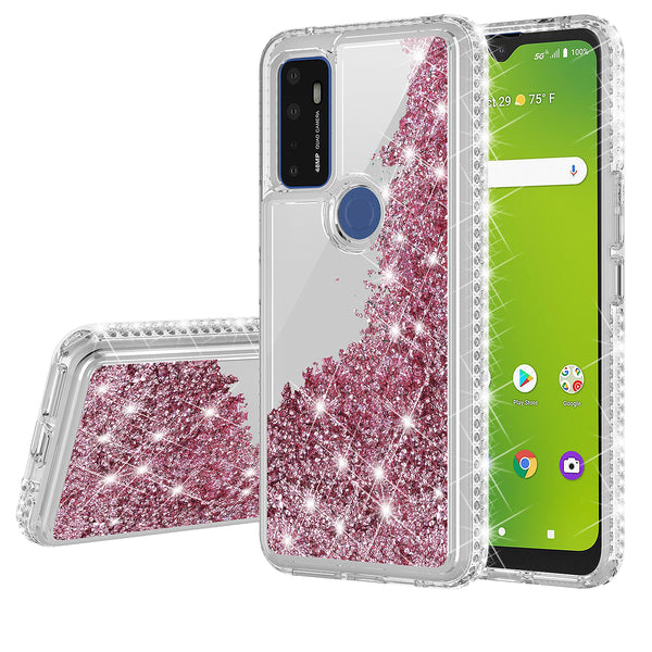 clear liquid phone case for cricket dream 5g - rose gold - www.coverlabusa.com