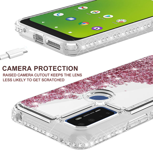 clear liquid phone case for cricket dream 5g - rose gold - www.coverlabusa.com