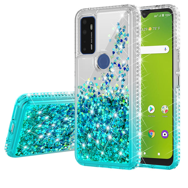 clear liquid phone case for cricket dream 5g - teal - www.coverlabusa.com