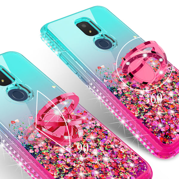 glitter phone case for cricket icon 3 - teal/pink gradient - www.coverlabusa.com