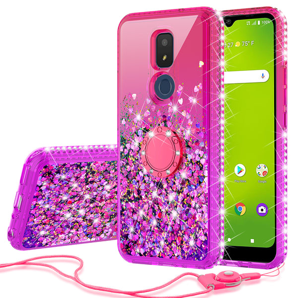 glitter phone case for cricket icon 3 - hot pink/purple gradient - www.coverlabusa.com