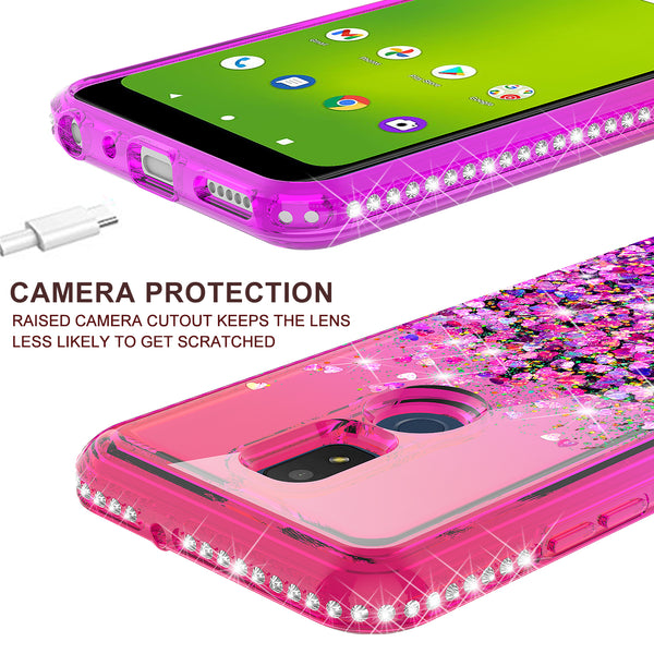 glitter phone case for cricket icon 3 - hot pink/purple gradient - www.coverlabusa.com