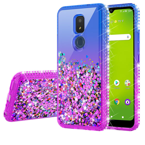 glitter phone case for cricket icon 3 - blue/purple gradient - www.coverlabusa.com