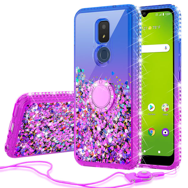 glitter phone case for cricket icon 3 - blue/purple gradient - www.coverlabusa.com