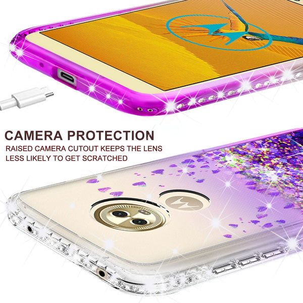 clear liquid phone case for motorola moto e5 plus - purple - www.coverlabusa.com 