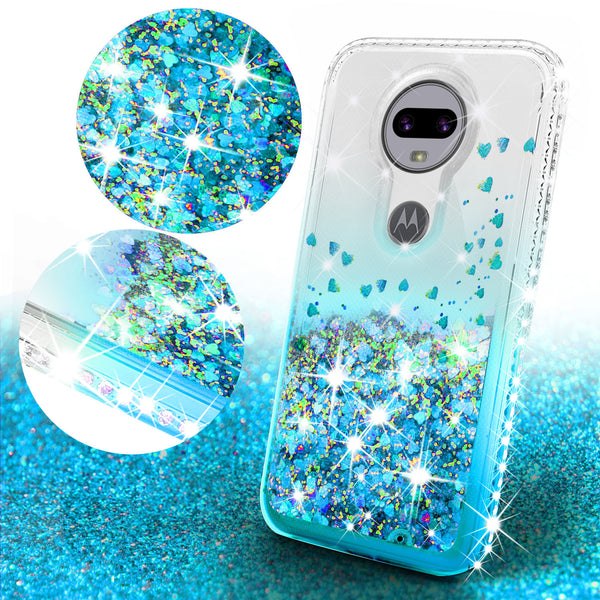 clear liquid phone case for motorola moto g7 - teal - www.coverlabusa.com 