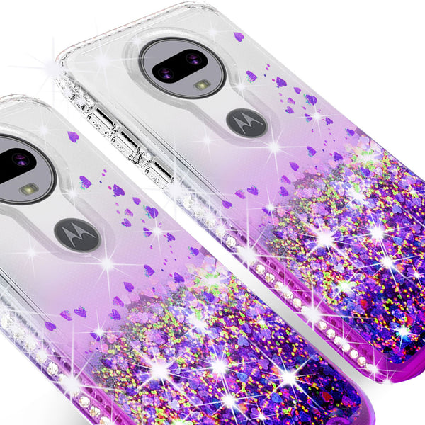 clear liquid phone case for motorola moto g7 - purple - www.coverlabusa.com 