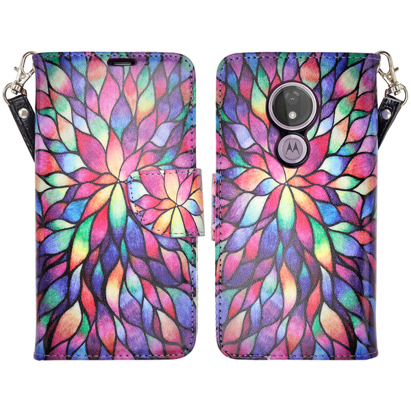 Motorola Moto G7 Power Wallet Case - rainbow flower - www.coverlabusa.com