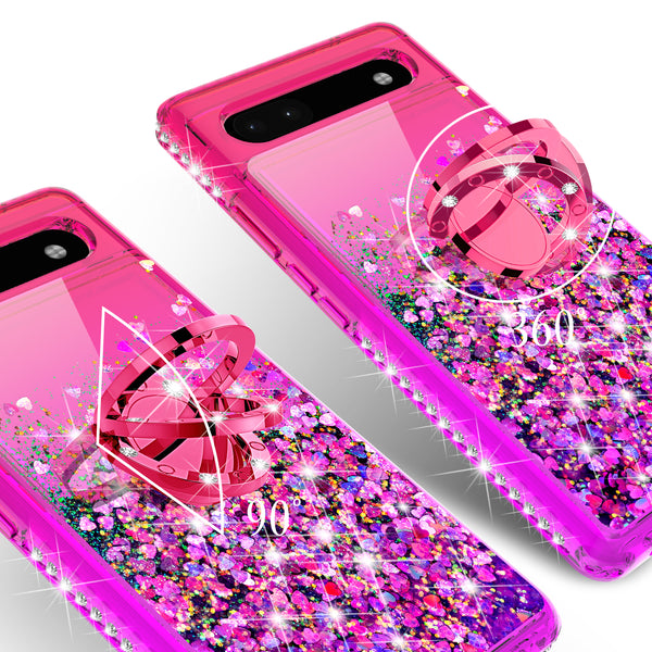 glitter phone case for google pixel 6a - hot pink/purple gradient - www.coverlabusa.com