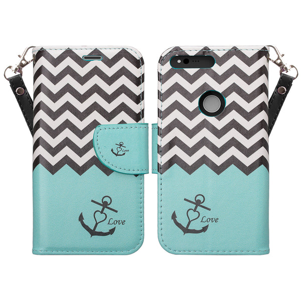 google pxiel cover, pixel wallet case - teal anchor - www.coverlabusa.com