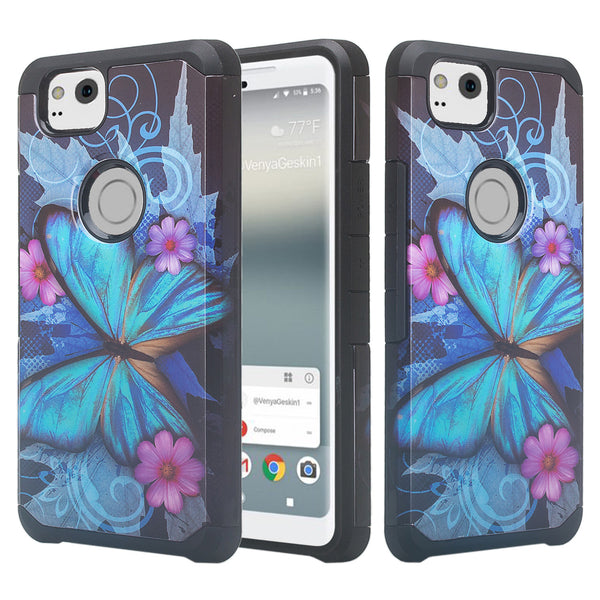 google pixel 2 xl hybrid case - blue butterfly - www.coverlabusa.com