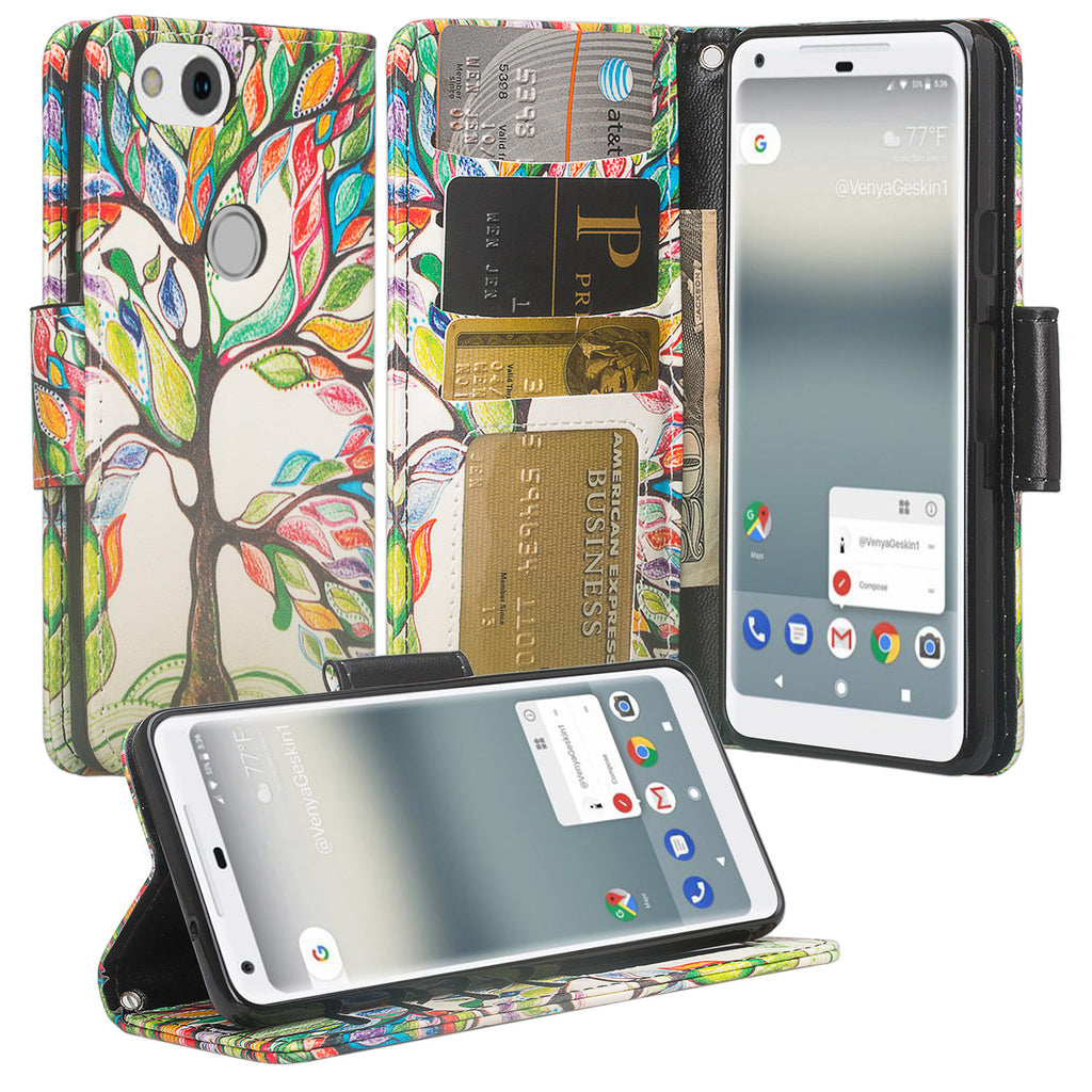 Google Pixel 2 XL Wallet Case - vibrant tree - www.coverlabusa.com